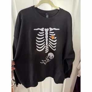 Black Skeleton Graphic Sweatshirt
